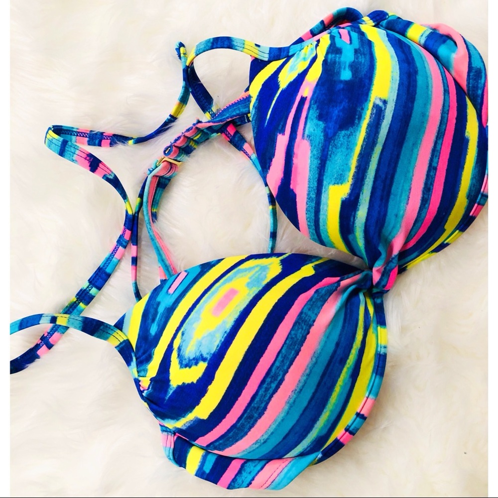 PINK VS Colorful Stripe Bikini✨LARGE